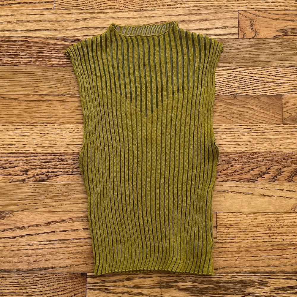 Modern Ribbed & Mesh Knit Tank Top